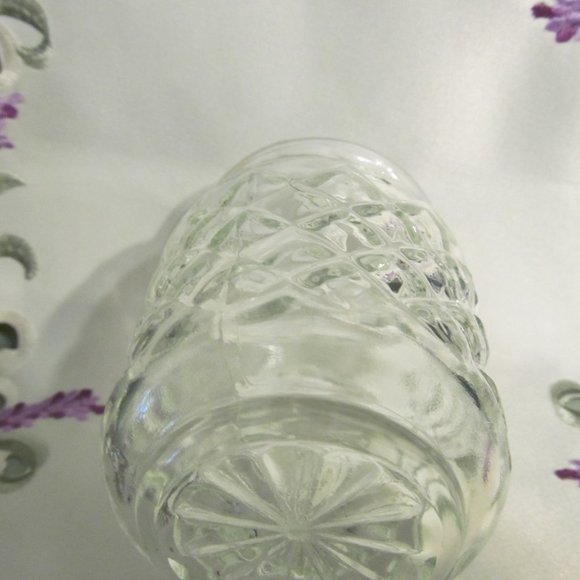 Vintage Anchor Hocking Diamond Cut Apothecary Jar Flower Bottom - Picture 8 of 10